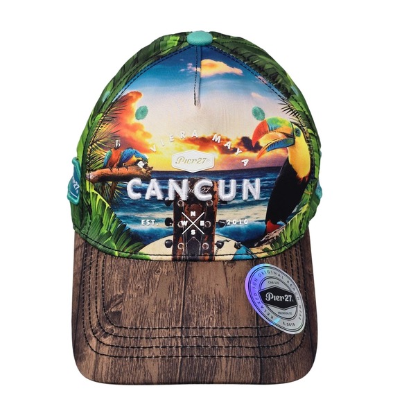 Pier 27 Other - Pier 27 Cancun Beach Life Tropical Toucan Embroidered Baseball Cap Hat